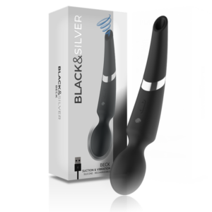 Black&silver-Beck Wand și Cupă de Vid 2-în-1 din Silicon-10 Trepte - imagine 5