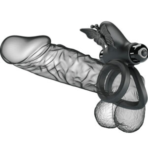 For Him-Inel Vibrator Dublu cu Stimulator Negru-Silicon, 10 Trepte 17 For Him-Inel Vibrator Dublu cu Stimulator Negru-Silicon, 10 Trepte - imagine 7