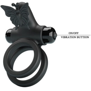 For Him-Inel Vibrator Dublu cu Stimulator Negru-Silicon, 10 Trepte 16 For Him-Inel Vibrator Dublu cu Stimulator Negru-Silicon, 10 Trepte - imagine 6