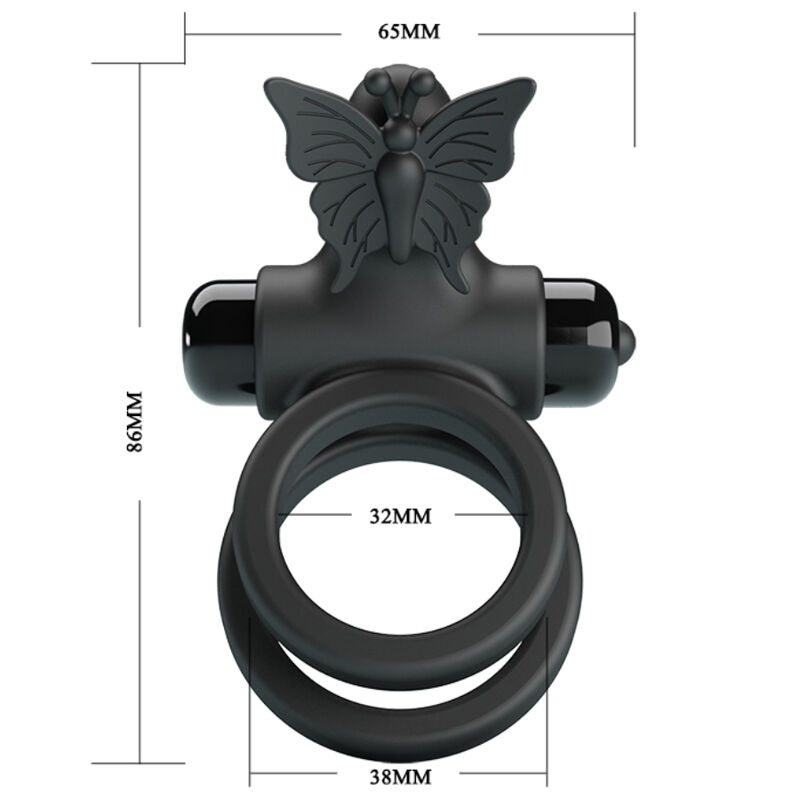 For Him-Inel Vibrator Dublu cu Stimulator Negru-Silicon, 10 Trepte 3 img 145752 f4b373f7349d7654eb0463a2340205ed 1