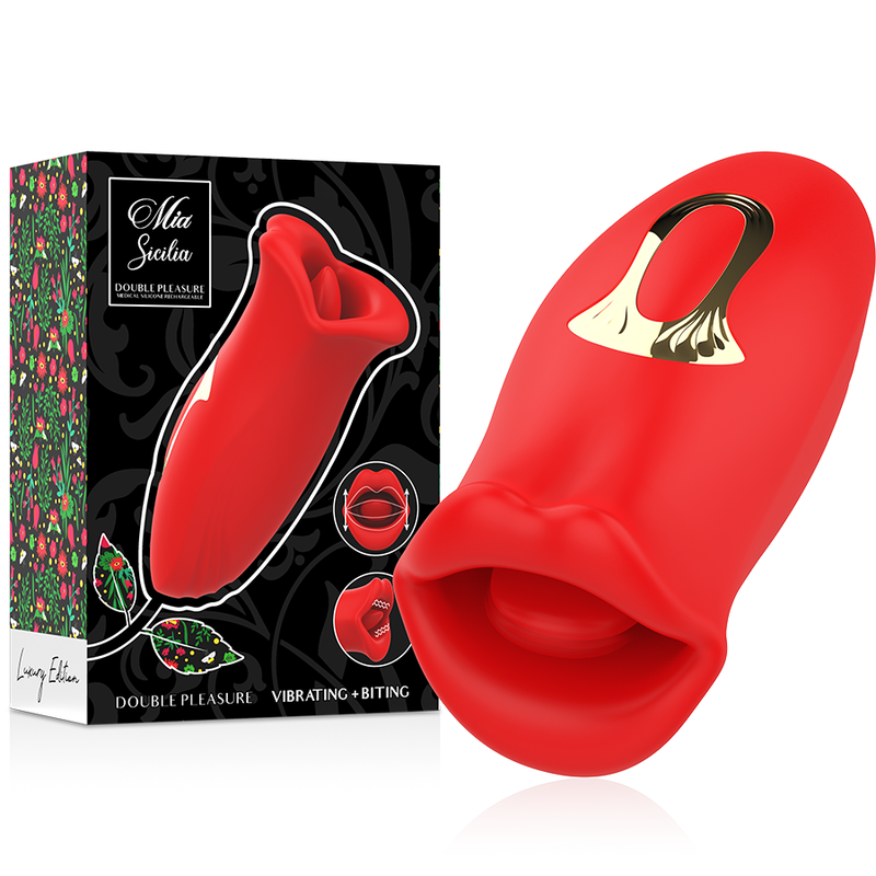 Mia-Sicilia Double Pleasure Vibrator Clitoral cu Limbă, Dublă