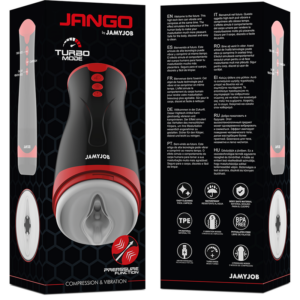 Jamyjob-Jango Masturbator cu Compresie si Vibrații-Silicon, 5 - imagine 7