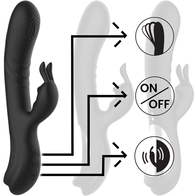 Black&silver-Jamie Stimulator Rabbit din Silicon Reîncărcabil 5 Black&silver-Jamie Stimulator Rabbit din Silicon Reîncărcabil — BLACK&SILVER · Vibratoare (imaginea 5)