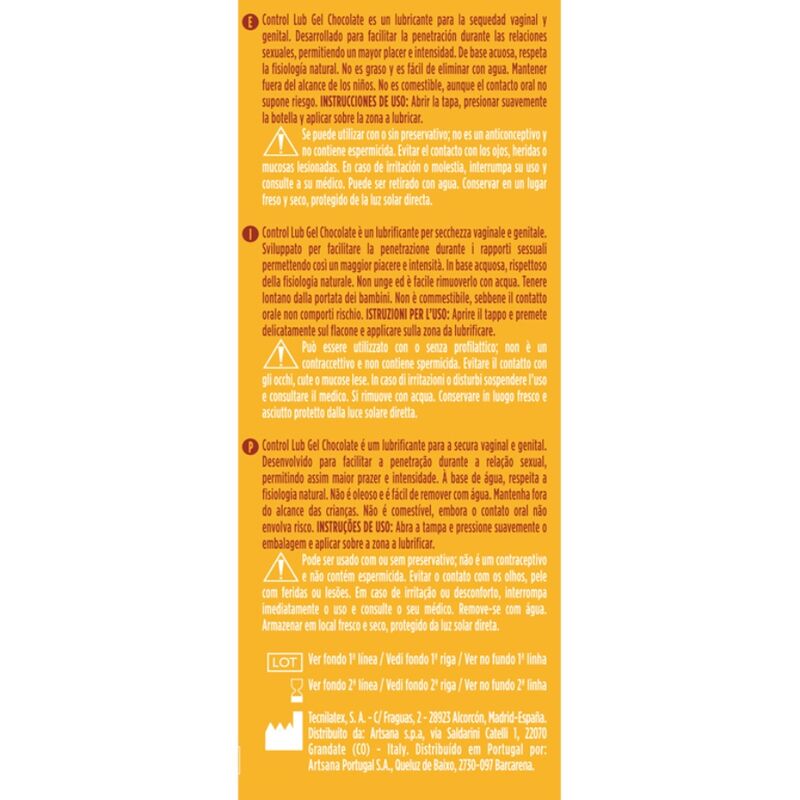 Control Lubes-Lub Gel Ciocolată Lubrifiant 75 ml 2 img 147539 bc5e0c3a866410dffa4f2bb50f8c50d0 1