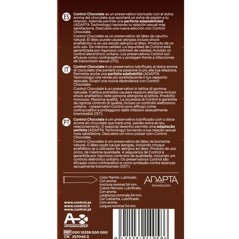 Control Condoms-Adapta Chocolate Prezervative Aromă Ciocolată 2 img 147572 8e0fb642e71d91df672e1aefcb6ab783 1