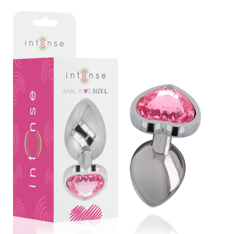 Intense Anal Toys-Plug Anal Metalic din Aluminiu Inimă Roz Size L
