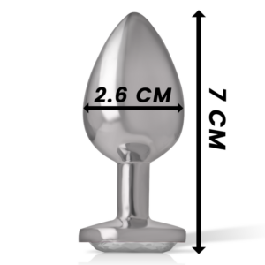 Intense Anal Toys-White Heart Dop Anal Metalic, Mărime S - imagine 3