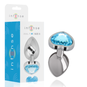 Intense Anal Toys-Plug Anal Metalic Aluminiu Inimă Albastră Size S - imagine 1