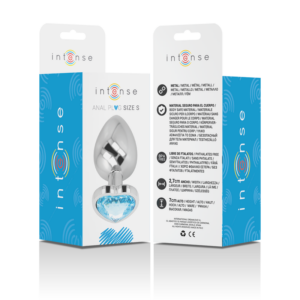 Intense Anal Toys-Plug Anal Metalic Aluminiu Inimă Albastră Size S - imagine 6