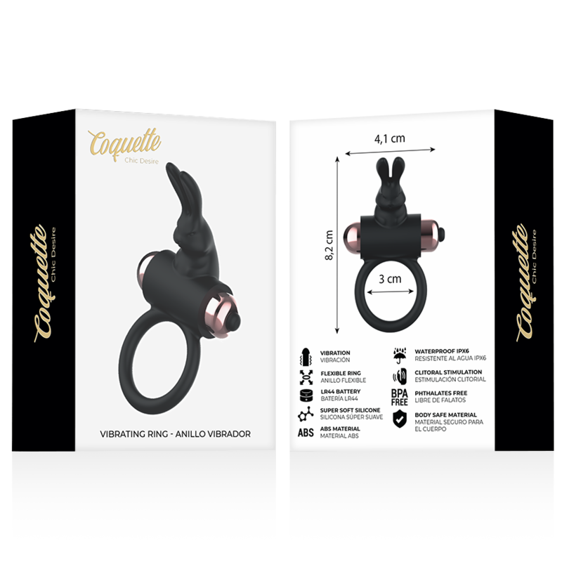 Coquette Toys-Inel Vibrator pentru Penis Negru/Auriu-Silicon 2 img 148189 7dceafe42623d9ce62bfec891625e78e 1