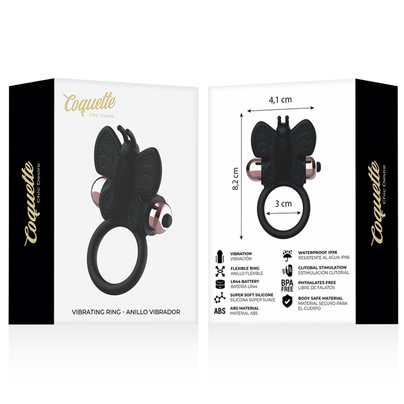 Coquette Toys-Inel Vibrator Fluture Negru/Auriu-Silicon 8 img 148191 47fc7648c228155b8fd02d9156423a9d 1