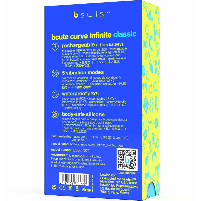 B Swish-Bcute Curve Infinite Classic Vibrator Reîncărcabil din-Albastru 3 img 151607 bbd40159793e494dc4c113c3f51c2322 1