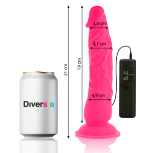 Diversia-Dildo Vibrator Flexibil Roz 21 cm -o- 4.9 cm-TPE - imagine 2