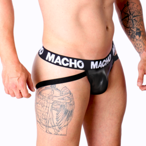 Macho Underwear-MX25NC Jock Piele Neagră, S/M/L/XL 11 Macho Underwear-MX25NC Jock Piele Neagră, S/M/L/XL - imagine 6