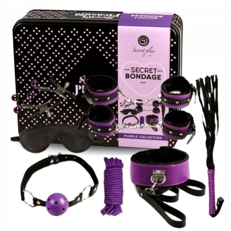 Secretplay 100% Fetish-Bdsm Set 8PCS Purble/Black-Piele Ecologica 2 img 192505 7b98279df5f0ab3628289f5c41e298cd 1