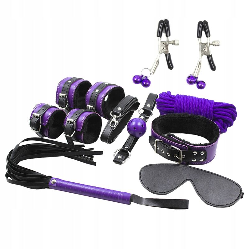 Secretplay 100% Fetish-Bdsm Set 8PCS Purble/Black-Piele Ecologica 1 img 192506 4495b61383c7d560c0b80011ce3b9e07 1