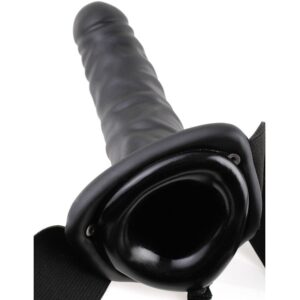 Fetish Fantasy Series-Strap-on Tubular Vibrator Gol 19 cm Negru - imagine 3