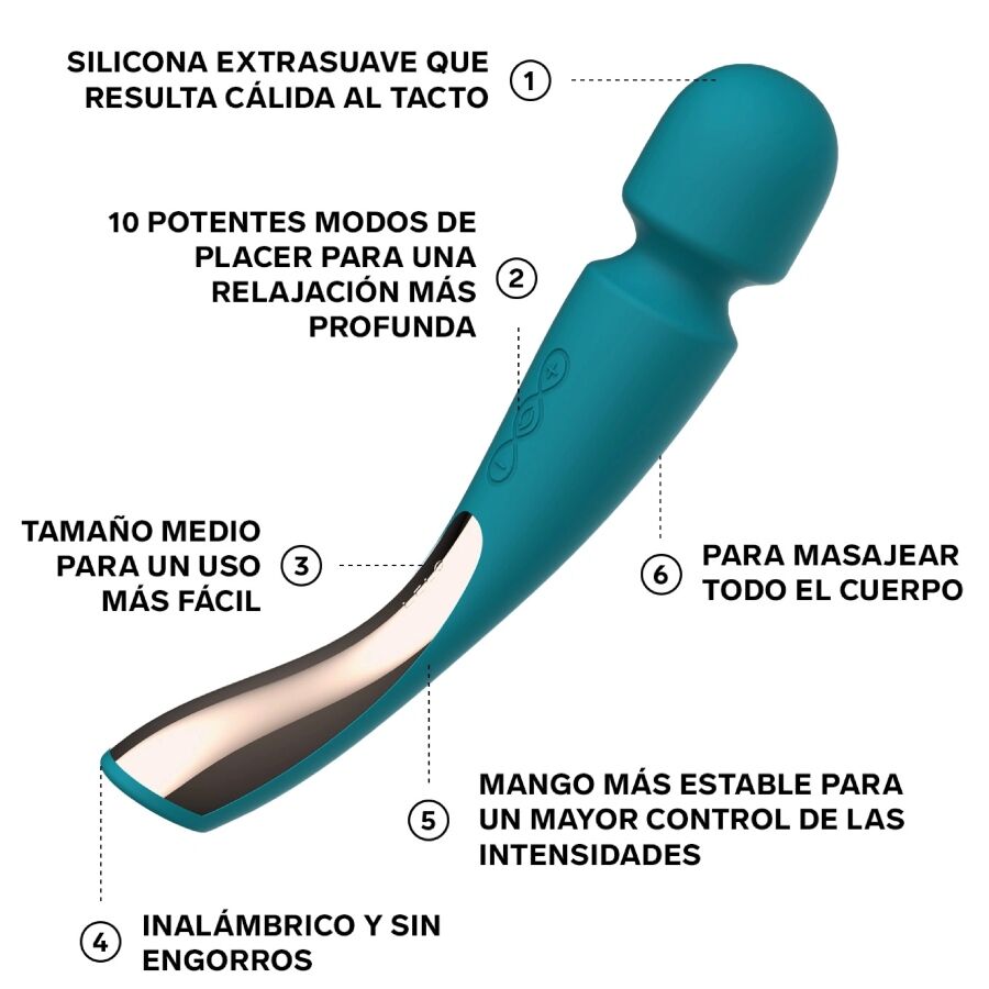 Lelo-Smart Medium Wand 2 Ocean Blue Masajer-Silicon, 10 Trepte 3 Lelo-Smart Medium Wand 2 Ocean Blue Masajer-Silicon, 10 Trepte · Vibratoare (imaginea 3)