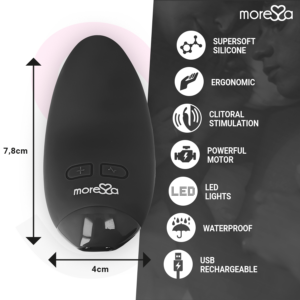 Moressa-Blossom Negru Vibrator-Silicon, 5 Trepte, Reincarcabil - imagine 8