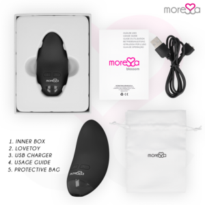 Moressa-Blossom Negru Vibrator-Silicon, 5 Trepte, Reincarcabil - imagine 3