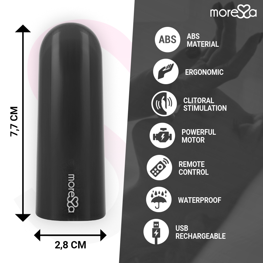 Moressa-Nix Vibrator cu Telecomandă, Negru-Silicon, 7 Trepte 4 img 213052 4fae63b670667a5685da2101ebb916f5 1