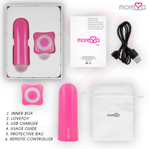 Moressa-Nix Vibrator cu Telecomandă Roz-Silicon, 7 Trepte - imagine 6
