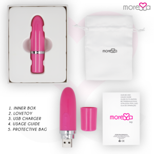 Moressa-Ivy Vibrator Stimulator Travel Roz-Silicon, 5 Trepte - imagine 4