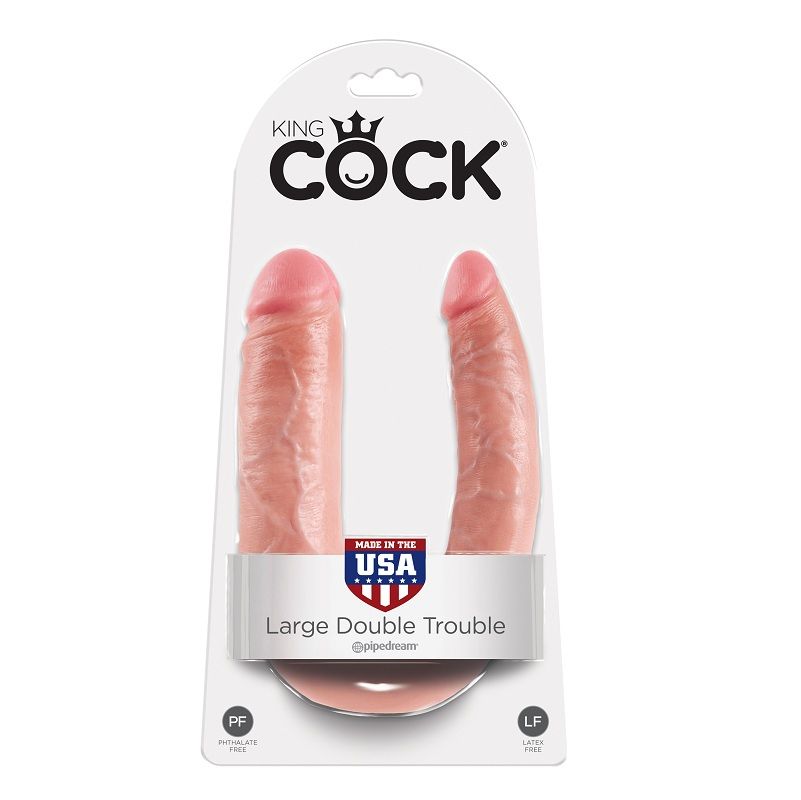 King Cock-În Formă de U Large Double Trouble Flesh 17.8 cm 5 img 29479 865c2fe4e5b20a4af53a79063ba4c7fe 1