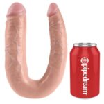 King Cock-În Formă de U Large Double Trouble Flesh 17.8 cm — PIPEDREAMS · Dildo & Stimulatoare (imaginea 3)