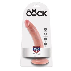 King Cock-Dildo Realist 17.8 cm Culoare Piele-Ventuza - imagine 5