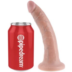 King Cock-Dildo Realist 17.8 cm Culoare Piele-Ventuza - imagine 4