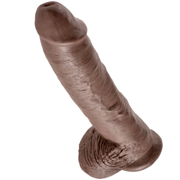 King Cock-Dildo 25.4 Cm, Maro cu Testicule-Ventuza 1 img 29656 a5d6448e27b84f98b7c14958a0be5e7a 1