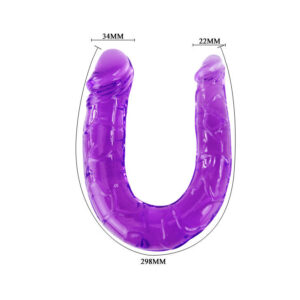 Baile Anal-Dildo Dublu din Jelly Flexibil Liliac 9 Baile Anal-Dildo Dublu din Jelly Flexibil Liliac - imagine 4