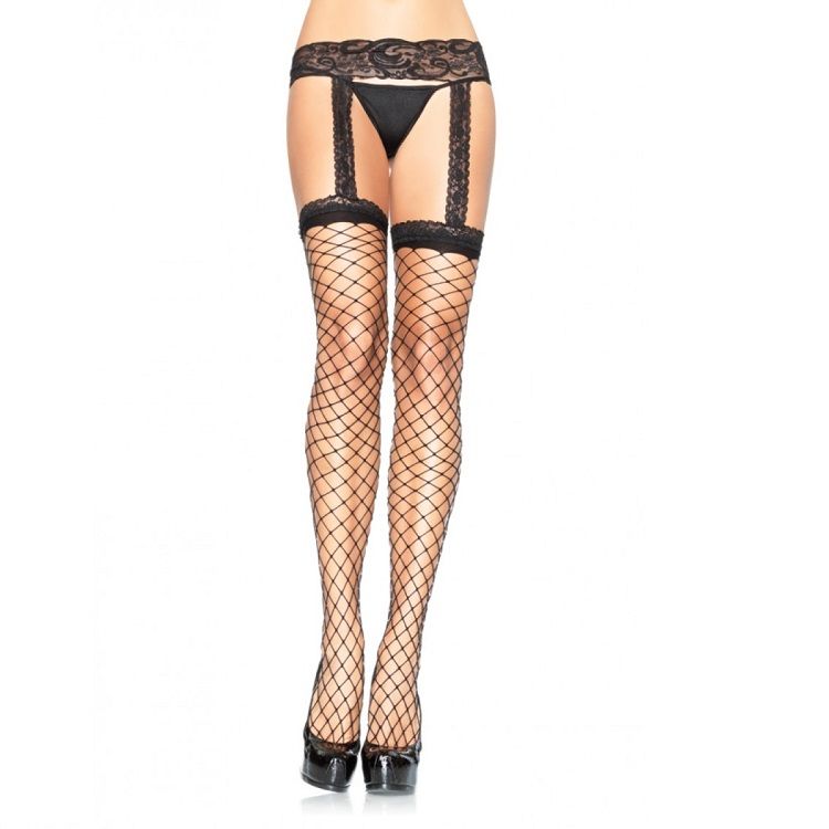 Leg Avenue Hosiery-Ciorapi Plasă cu Jartieră din Dantelă Neagră 1 img 32439 ff21b35c5cb6263d8139a111417c2977 1