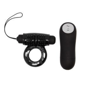 Baile For Him-Inel Vibrant cu Telecomandă Negru 20V-12 Trepte - imagine 7