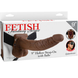Fetish Fantasy Series-Strap-on Gol 22.9cm cu Testicule, Maro-PVC 9 Fetish Fantasy Series-Strap-on Gol 22.9cm cu Testicule, Maro-PVC - imagine 3