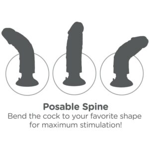 King Cock-Vibrator Penis Superrealist 15.24 Cm Flesh-Waterproof 11 King Cock-Vibrator Penis Superrealist 15.24 Cm Flesh-Waterproof - imagine 3