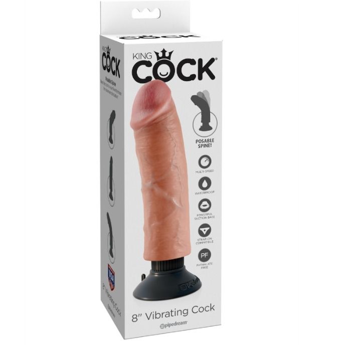 King Cock-Vibrator Penis 20.32 Cm - Flesh-Waterproof, Ventuza 5 img 45027 4602d82e07e1828d5896b25d2baa0967 1