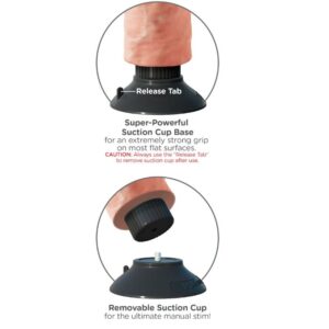 King Cock-Vibrator Realist 23 cm Flesh-Waterproof, Ventuza 13 King Cock-Vibrator Realist 23 cm Flesh-Waterproof, Ventuza - imagine 5