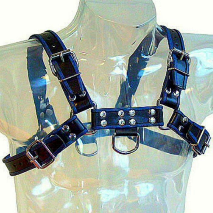 Leather Body-Ham Pectoral din Piele Albastru si Negru Bulldog 2 img 50509 34b299b20ef5194b9b1692a4890efd91 1