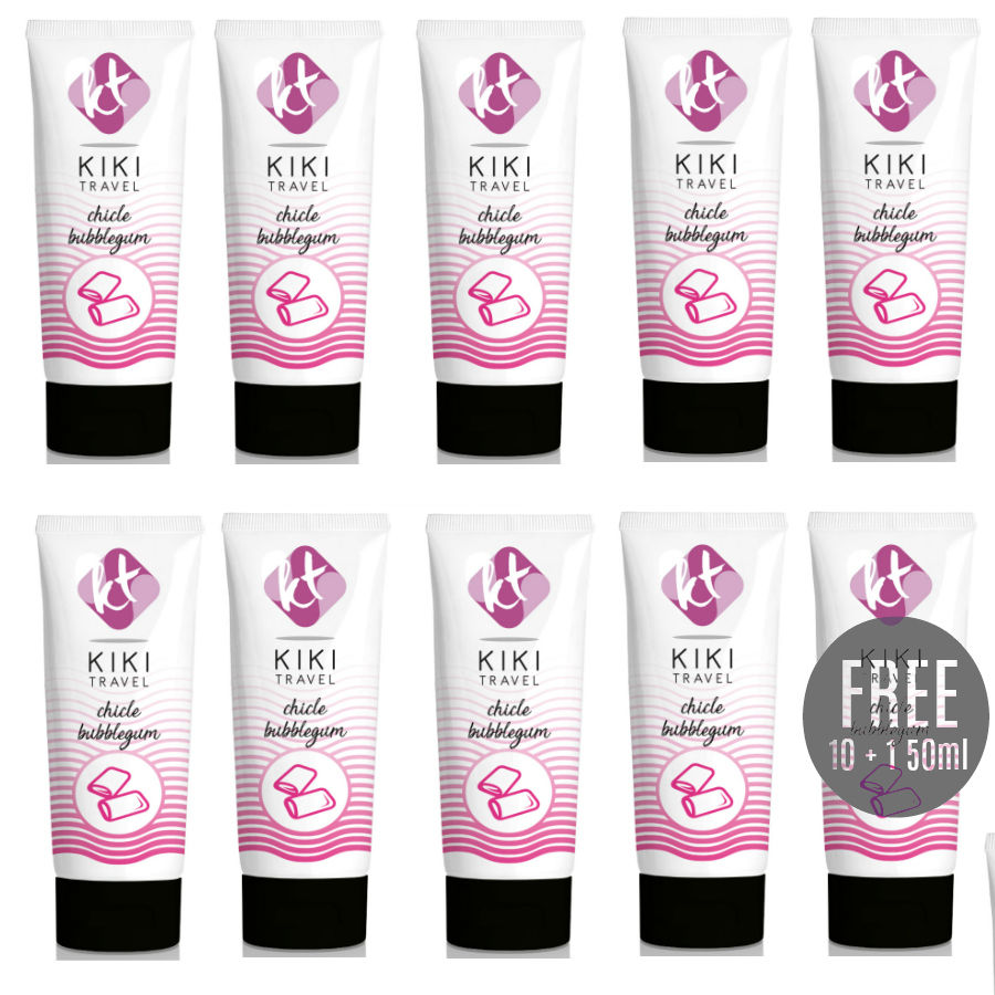 Kikí Travel-Lubrifiant Bubble Gum 50ml Pack 10 + 1 Gratis-Latex 1 img 58011 744460efcf4584f1c525b9ed0c40f767 1