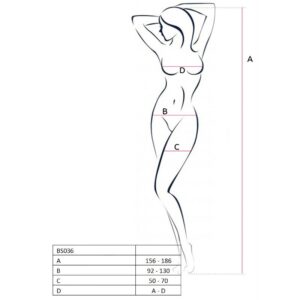 Passion-Woman BS036 Bodystocking Alb One Size 4 Passion-Woman BS036 Bodystocking Alb One Size - imagine 2