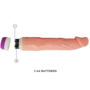 Baile Vibrators-Vibrator Realist Natural 22 Cm-PVC, Rotatie - imagine 5
