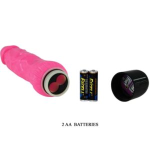 Baile-Vibrator Realist Colorat Roz 24 Cm-TPR - imagine 3