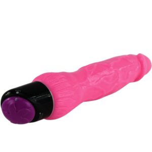 Baile-Vibrator Realist Colorat Roz 24 Cm-TPR - imagine 5