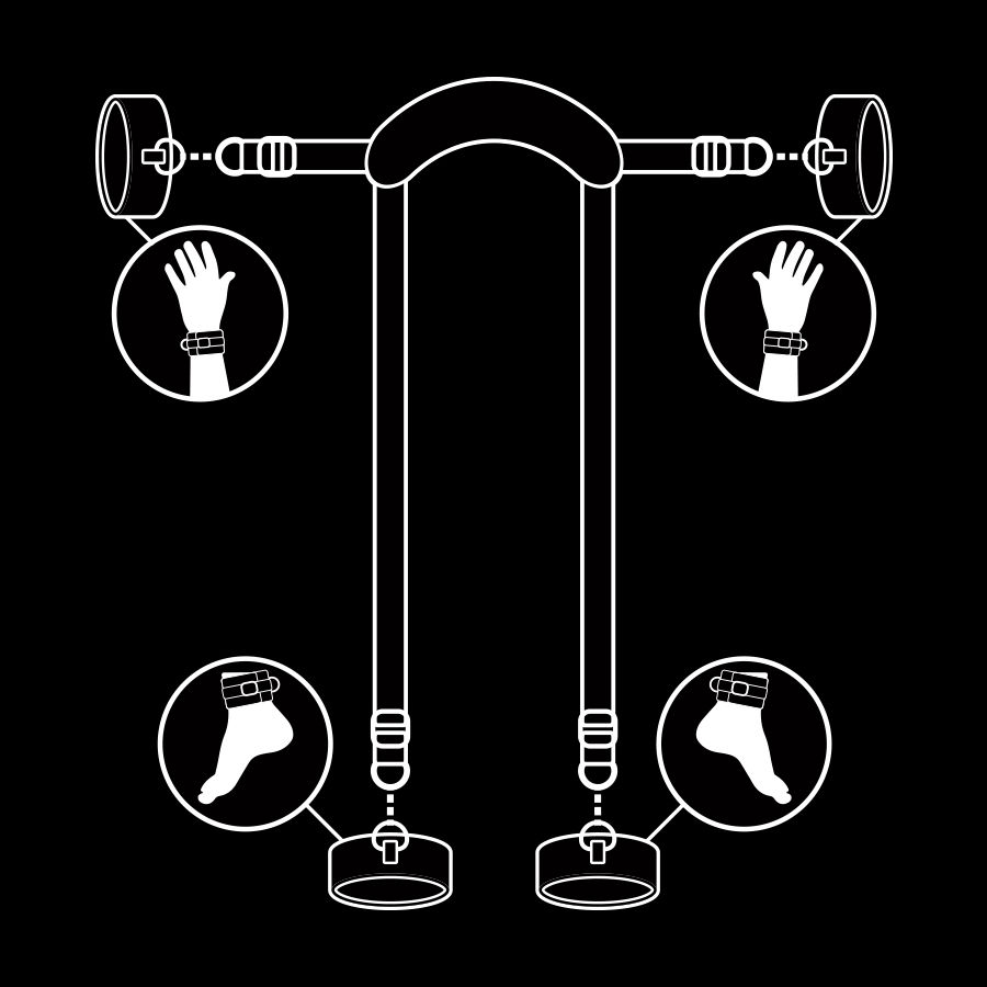 Fetish Submissive Bondage-Master Position cu 4 Cătușe Căptușite · Accesorii BDSM (imaginea 7)