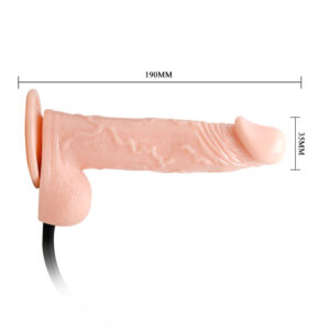 Baile-Dildo Inflabil Realist Vibrant-TPR, Telecomanda, Ventuza - imagine 3