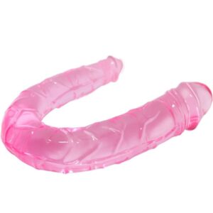 Baile Dildos-Dildou Dublu Double Dong Roz-TPR, Waterproof 9 Baile Dildos-Dildou Dublu Double Dong Roz-TPR, Waterproof - imagine 4