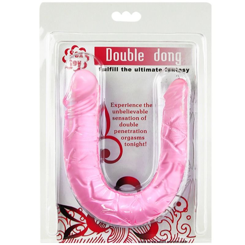 Baile Dildos-Dildou Dublu Double Dong Roz-TPR, Waterproof 2 img 70190 50a805534b33e2b62e1b8f13b841e537 1