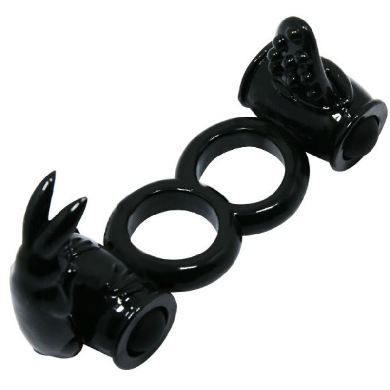 Baile For Him-Sweet Ring Inel Vibrant Dublu cu Doi Iepurași-TPR 1 img 70761 b20d71ab415aaf55d027e8ad08850eb7 1